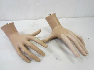 2 Vintage Fiberglass Female Mannequin Hands - Non - Matching