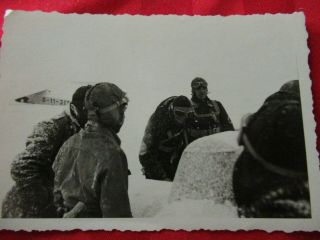 Wwii German Photo Combat Soldiers Pilots In Snow Wearing Winter Flight