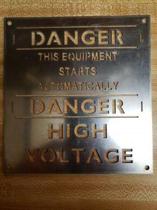 Vintage Danger High Voltage Sign Double Sided