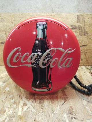 Vintage 1995 Coca - Cola Sign Button Phone Lights Up & Rings Euc