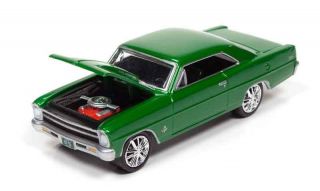 1/64 Johnny Lightning Muscle Series 2 1967 Chevrolet Nova Ss In Bright Green Met