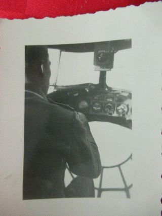 Wwii German Photo Combat Soldiers Pilot In Cockpit He111