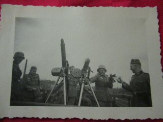 Wwii German Photo Combat Soldiers 1938 Pr Of Mg08 On Stand W/ Drum