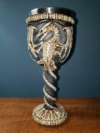 Undead/ Bone Dragon Goblet Chalice Wine Glass