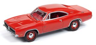 1/64 Johnny Lightning Muscle Cars 1969 Dodge Charger R/t In R4 Bright Red