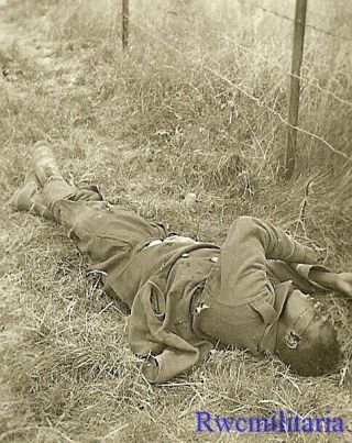 Sad German View Of Kia Black French African Colonial Soldier In Field