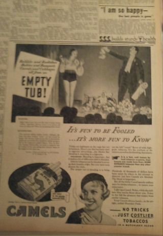 Feb 21,  1933 Newspaper J5606 - Pulling Rabbits From A Tub - It 