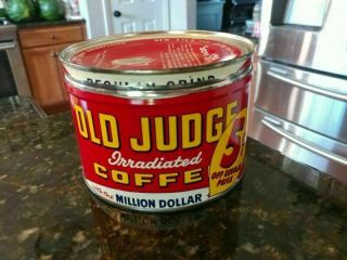 Vtg Old Judge Coffee Tin 1 Lb Can St.  Louis,  Mo Litho Owl 5c $7 Offers