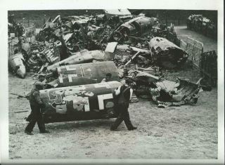 Wwii Part Of The Fuselage Of A Wrecked German Bomber Orig Photograph 1940