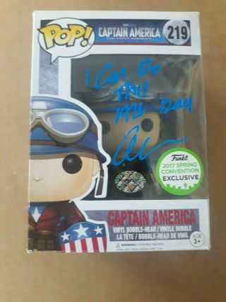 Chris Evans Captain America Avengers Signed Autographed Funko Pop Vinyl Figure