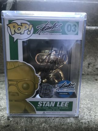 Authentic Funko Pop Stan Lee Gold Metallic Chrome Edition Signed Set 1 Of 10