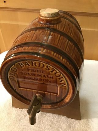 Wow Vintage Old Bardstown Prime Sour Mash Bourbon Whiskey Barrel Decanter Stand