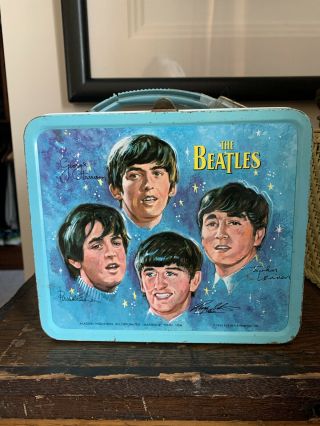 Vintage 1965 The Beatles Metal Lunch Box No Thermos