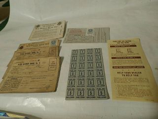 Vintage World War 2 United States Of America Ration Books One & Two & Fuel Oil