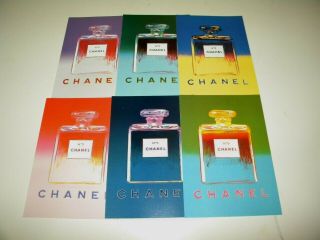 6 Chanel No.  5 1997 Postcards Perfume Sample Andy Warhol Ad Design -