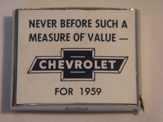 The Line - Never Before Such A Measure Of Value Chevrolet For 1959 Tape Measure