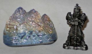 Small Vintage Partha Pewter Knight In Armor 681 D&d And Crystal Mountain L@@k