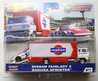 Hot Wheels Team Transport Nissan Fairlady Z & Sakura Sprinter Nismo In Pack