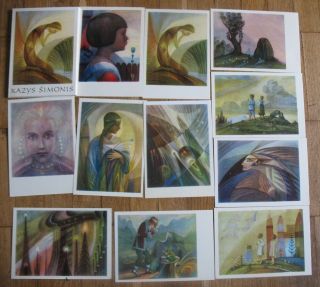 13 Lithuania Child Set Fairy - Tale Card Pc Kazys Simonis Post Card Kid Old Ussr