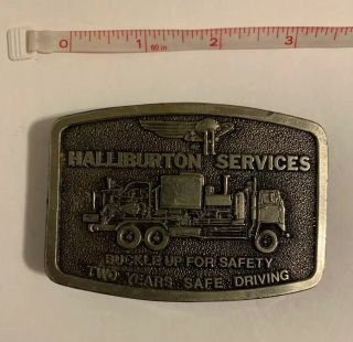 Vintage Halliburton Service 2yr Safety Belt Buckle Oilfield Oil Gas Energy Truck