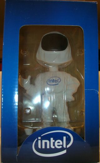 Intel Bunny People Limited Edition 2009 White Bobblehead Pen Holder Promo Nib