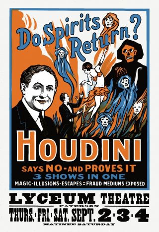 The Great Harry Houdini Show Poster - 8x10 Color Photo