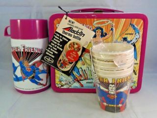 1976 Vintage Aladdin Friends Lunchbox & Thermos With Tag