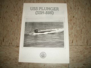 Uss Plunger Ssn - 595 Welcome Aboard Flyer 1971 Nuclear Submarine