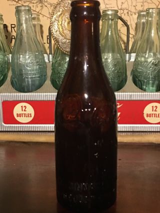 amber straight sided coca cola bottle Cincinnati OHIO 3