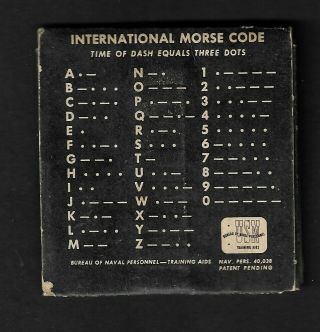 Ww2 Bureau Of Naval Personnel International Morse Code Training Aid