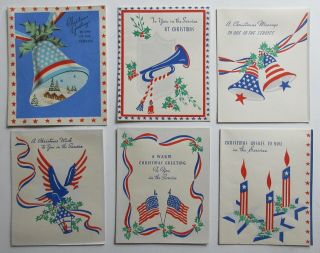 6 Ww2 Era Christmas Greetings To You In The Service Cards