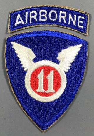 Wwii Army 11th Airborne Division Two Piece Patch Cut Edge No Glow