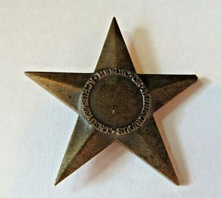 Vintage Wwii Us Military Bronze Star Medal Medallion