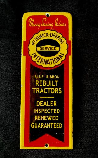 Vintage 1950’s Mccormick Deering Door Push Porcelain Sign Tractor Service
