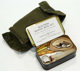 Vintage Ww2 Era Snake Bite Kit Us Military American Optical Company
