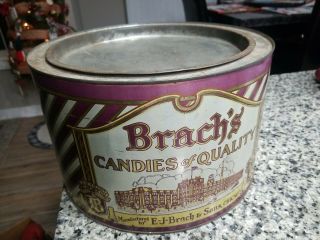 Vintage Brach’s Candies Of Quality Large Store Display Advertising Tin Candy