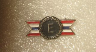 US Miliatry Army Navy E For Production Award Sterling Pin Back 15/16 