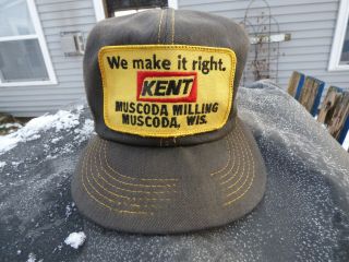 Kent Feed Snapback Truckers Hat Farm Cap K - Brand Muscoda Wis We Make It Right