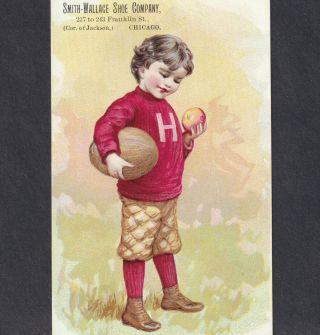 19th Century Football 120,  Yrs Old Shoe Chicago Advertising Harvard Sports Card