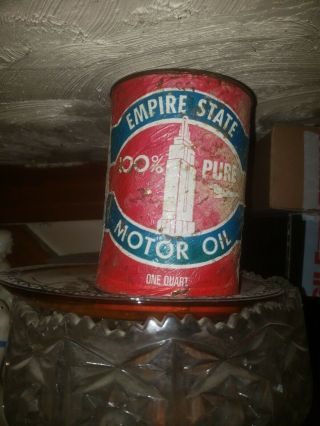 Empire State Oil Can Vintage Motor Gulf,  Texaco,  Gas Pump,  Sign,  Shell