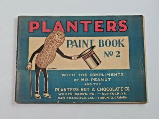 Vintage 1929 Planters Mr.  Peanut Paint Book Coloring Book No.  2 Colored