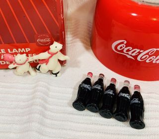 Vintage Coca Cola Coke Bubble Lamp Night Light Ice Skating Polar Bears 3