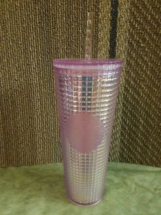 Starbucks 2020 Holiday Pink Grid Disco Cold Cup Christmas Tumbler ☆new☆