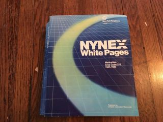 Manhattan York Telephone Nynex White Pages - 1985/1986