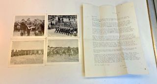 4 Rare Wwii 1943 Photos Of Mussolini,  Letter " Waves " Reference