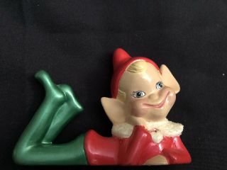 Vintage Ceramic Elf Pixie 5 " Figurine Christmas