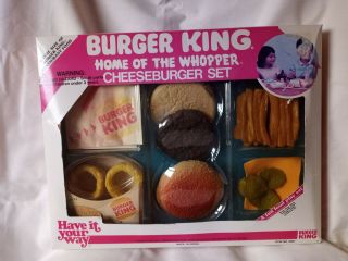 Burger King Cheeseburger Toy Play Set - 1987 - Actual Size