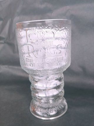 Lord Of The Rings 2001 Fellowship Of The Ring Scrioer Glass Goblet Drinking Cup