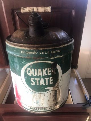Vintage Quaker State 5 Gallon Motor Oil Can