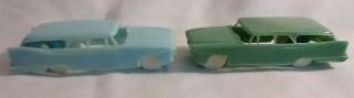 2 - F&f Mold & Die Vintage Cereal Premium Plymouth Wagon Plastic Mini Toys
